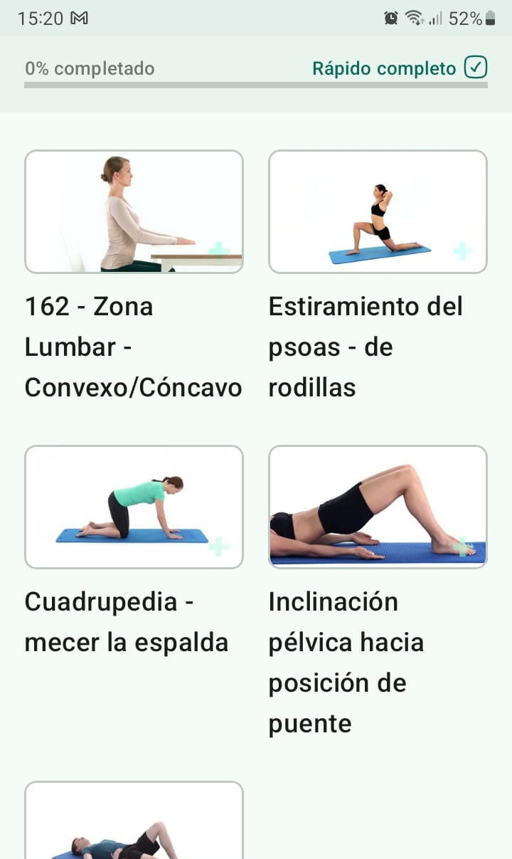 Programa de ejercicios en línea Pinzamiento de cadera
