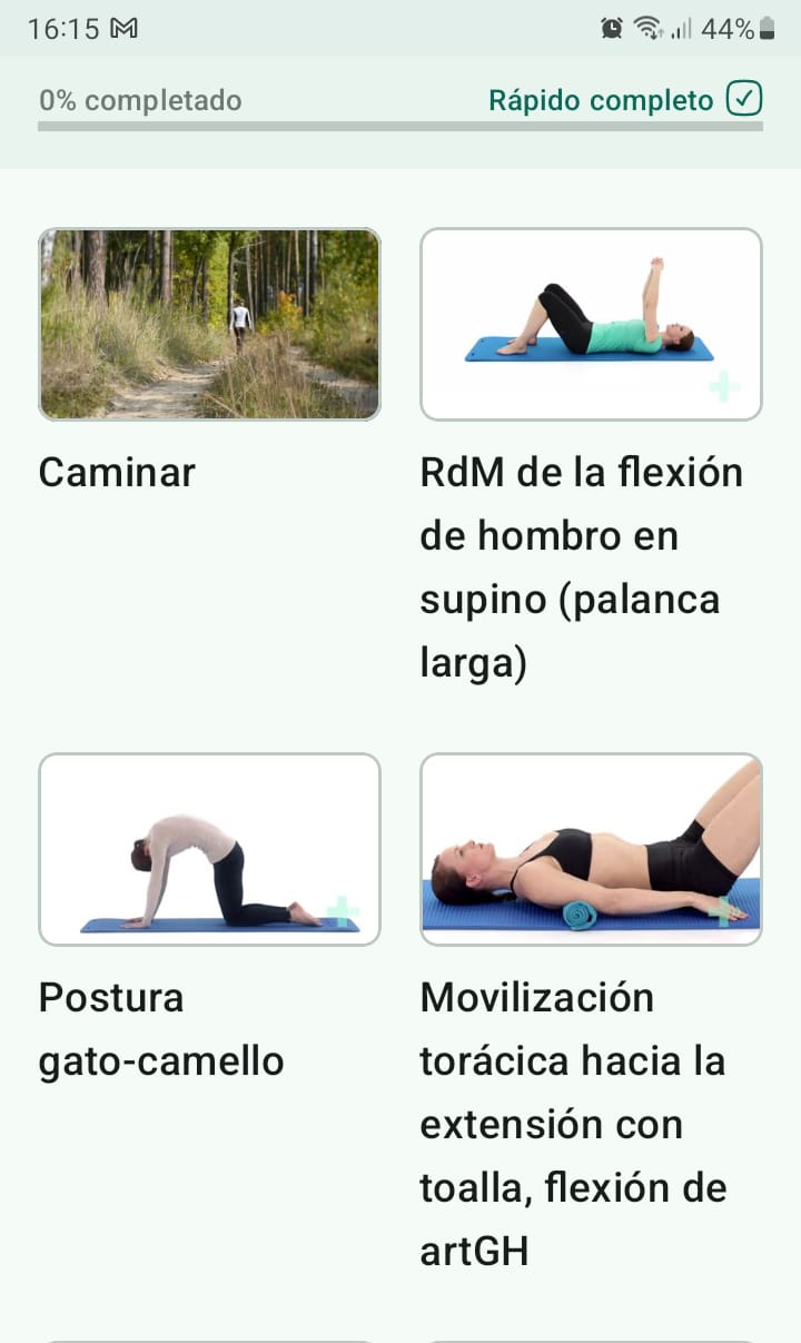Programa de ejercicios en línea Enfermedad de Bechterew
