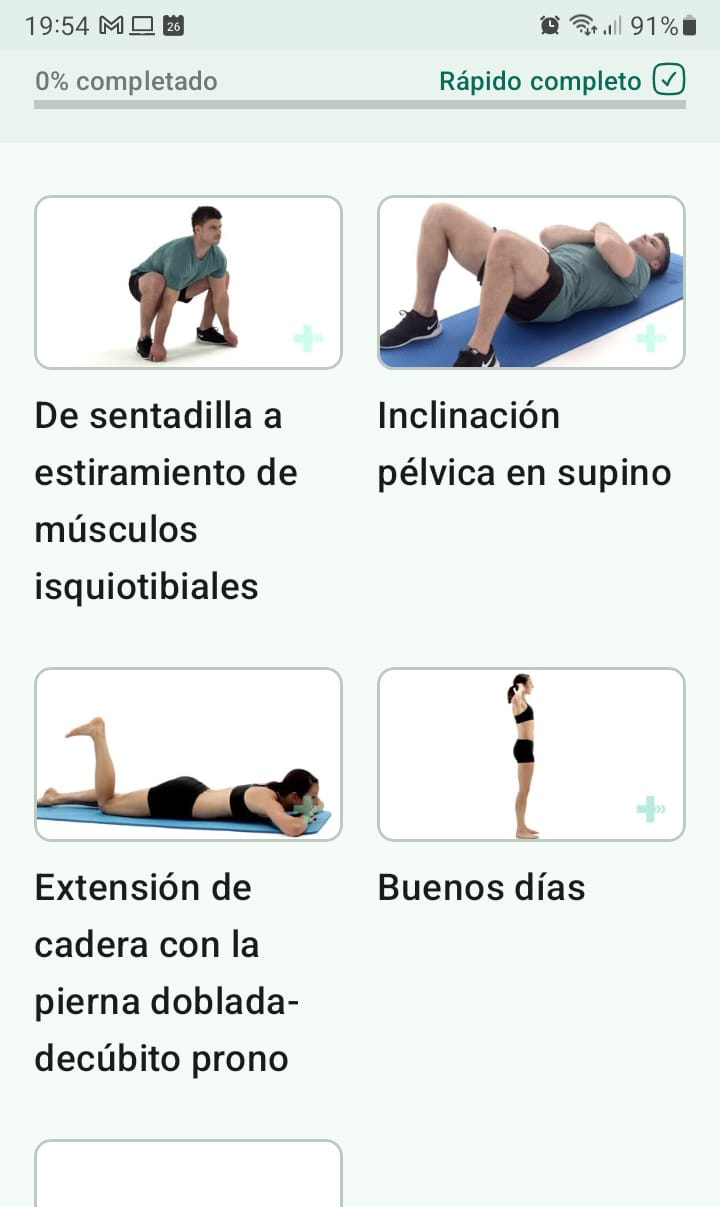 Programa de ejercicios en línea Lesión de isquiotibiales