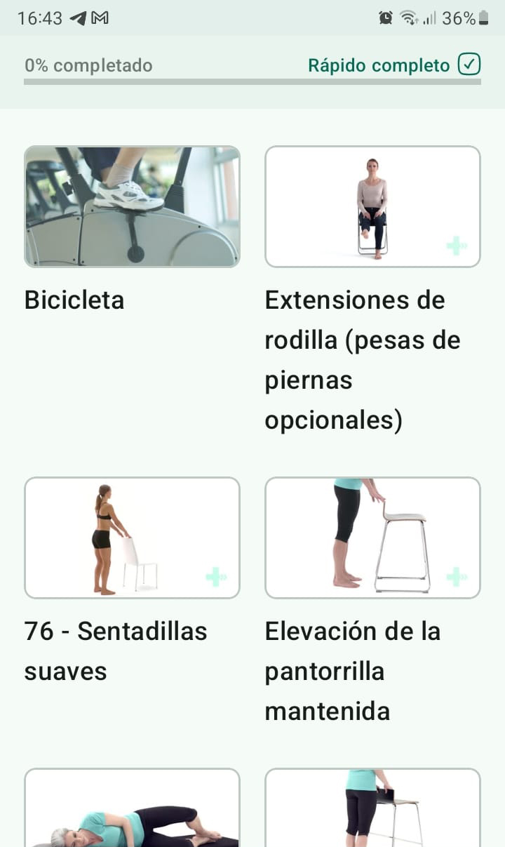 Programa de ejercicios en línea Artrosis de rodilla