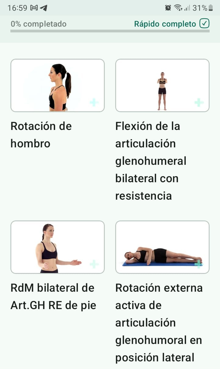 Programa de ejercicios en línea Tendinopatía subescapular
