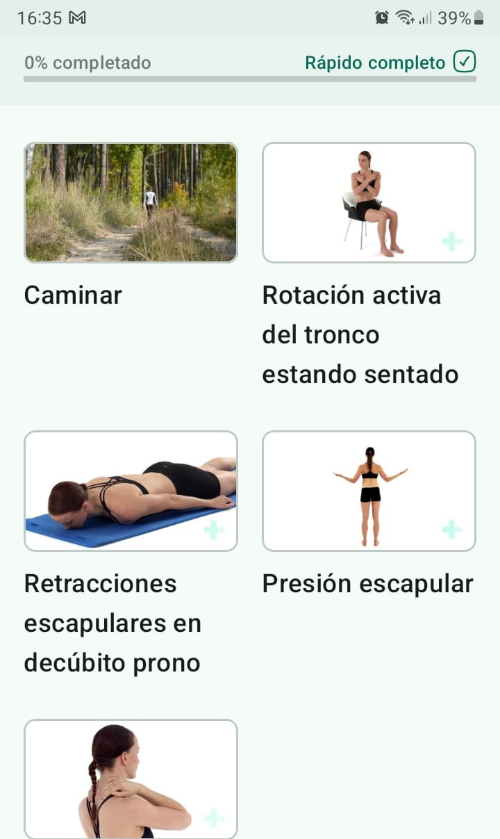 Programa de ejercicios en línea Lesión muscular de la parte superior de la espalda