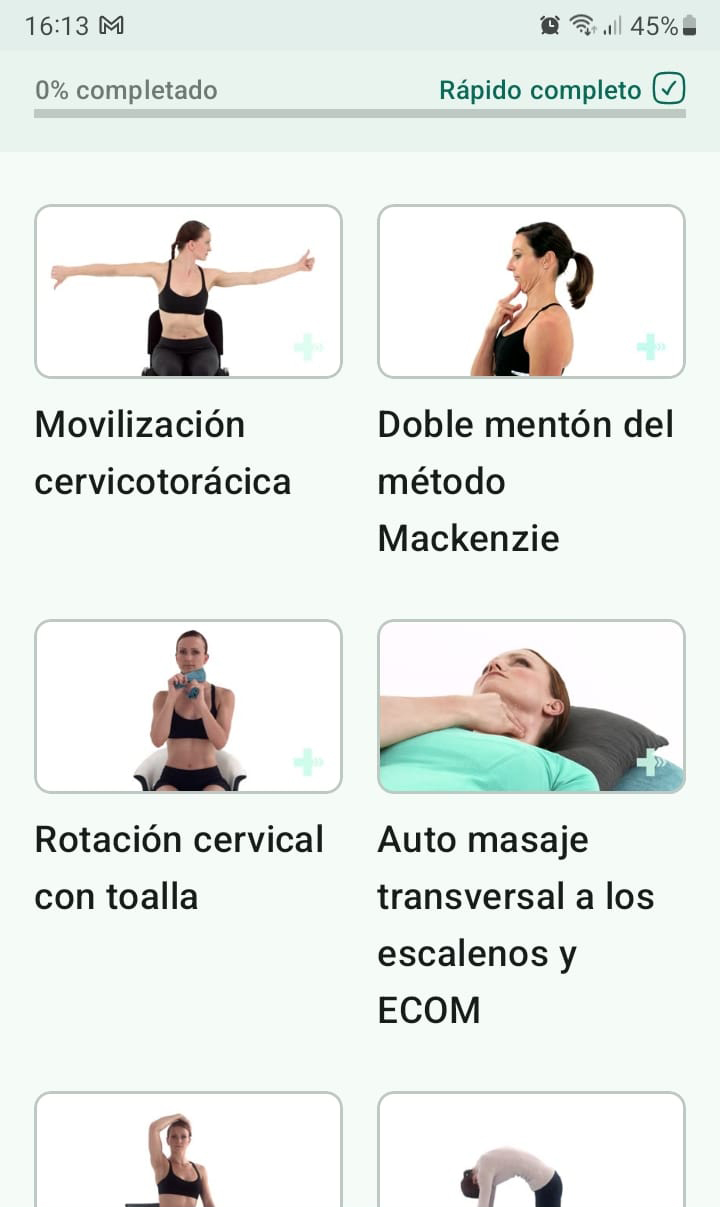 Programa de ejercicios en línea Radiculopatía cervical