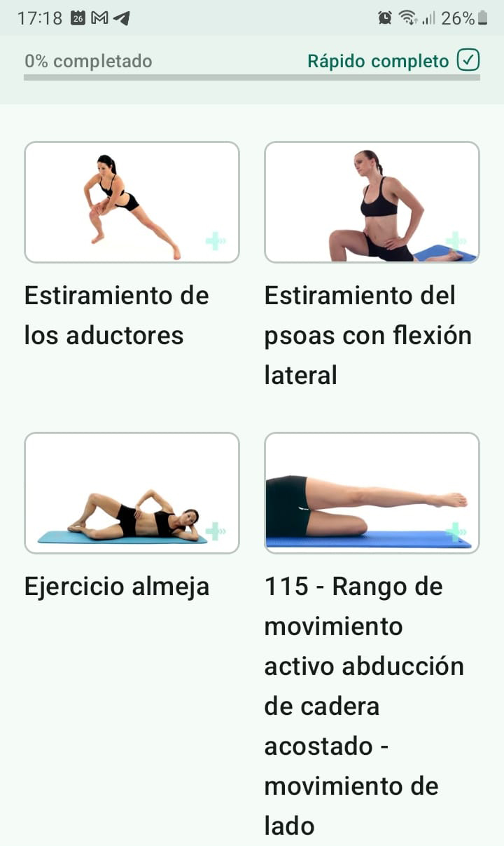 Programa de ejercicios en línea Dolor inguinal relacionado con los aductores