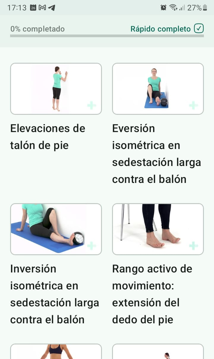Programa de ejercicios en línea Inestabilidad del tobillo