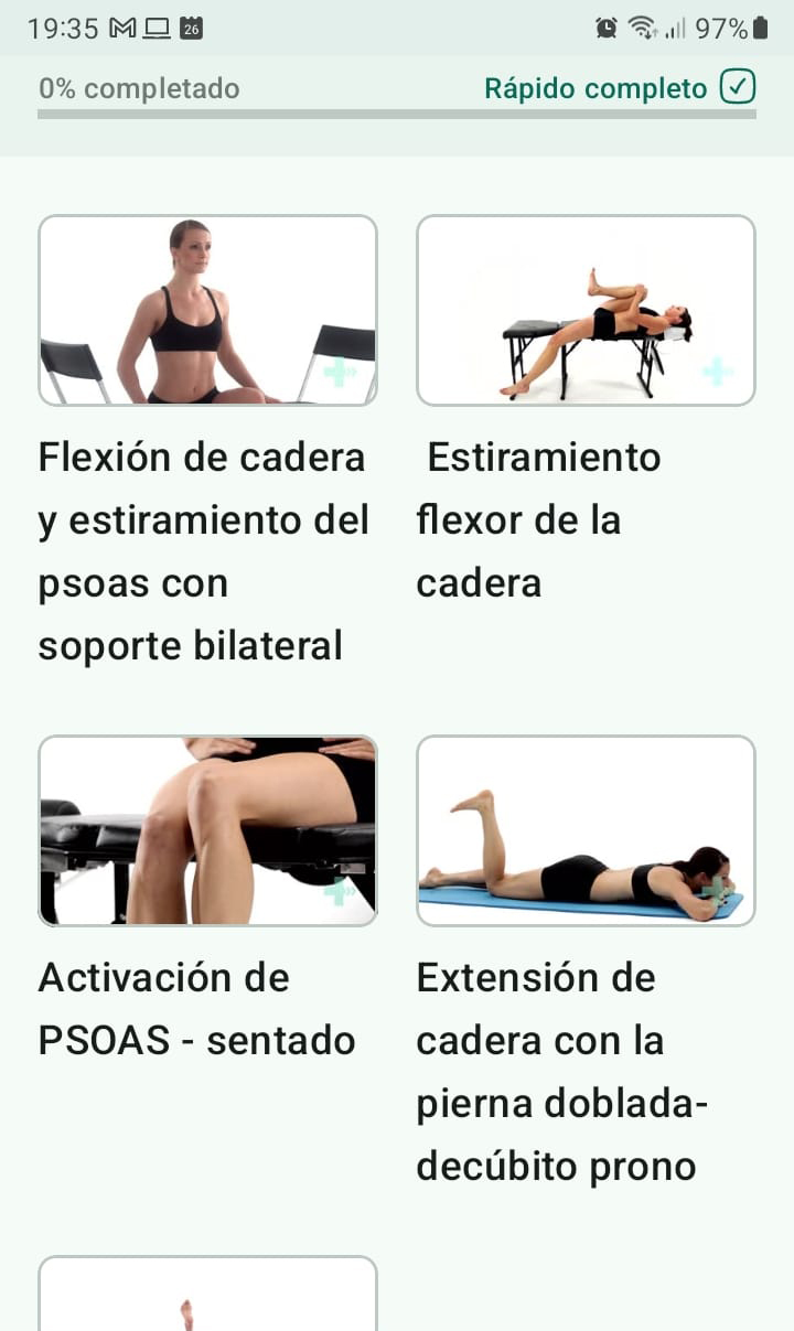 Programa de ejercicios en línea Síndrome del iliopsoas