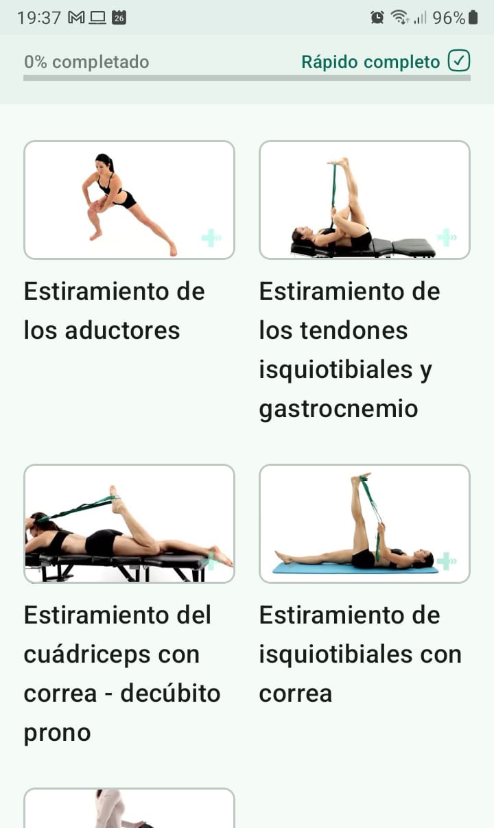 Programa de ejercicios en línea Síndrome patelofemoral