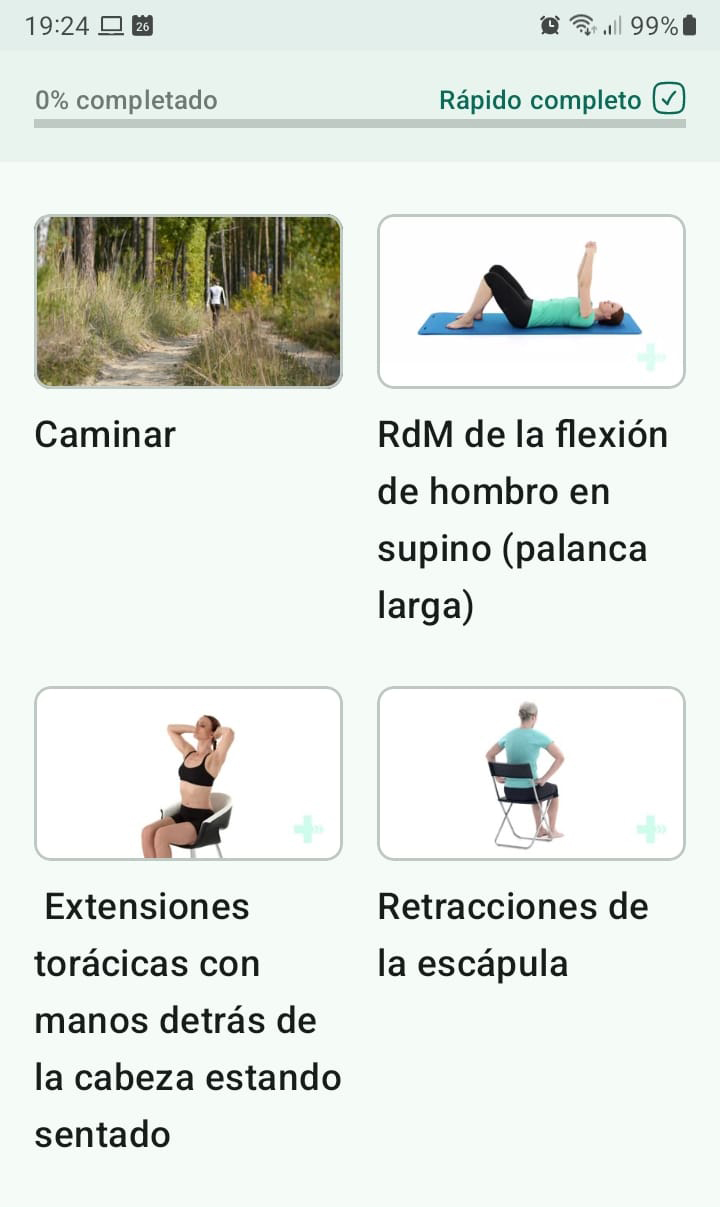 Programa de ejercicios en línea Artrosis del hombro