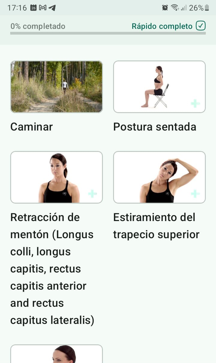 Programa de ejercicios en línea Síndrome de salida torácica